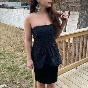 Peplum Dress Black LBD Size XS S 2 4